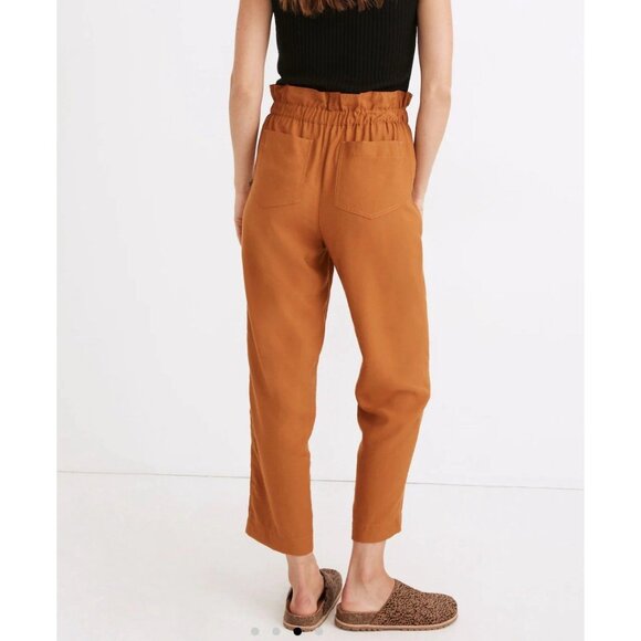 MADEWELL Dunaway Paperbag Pants Size M High Waist Belted Golden Pecan - Picture 4 of 7